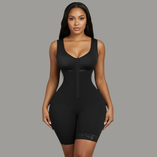 Open Bust Body Shaper – Front Hook & Zipper